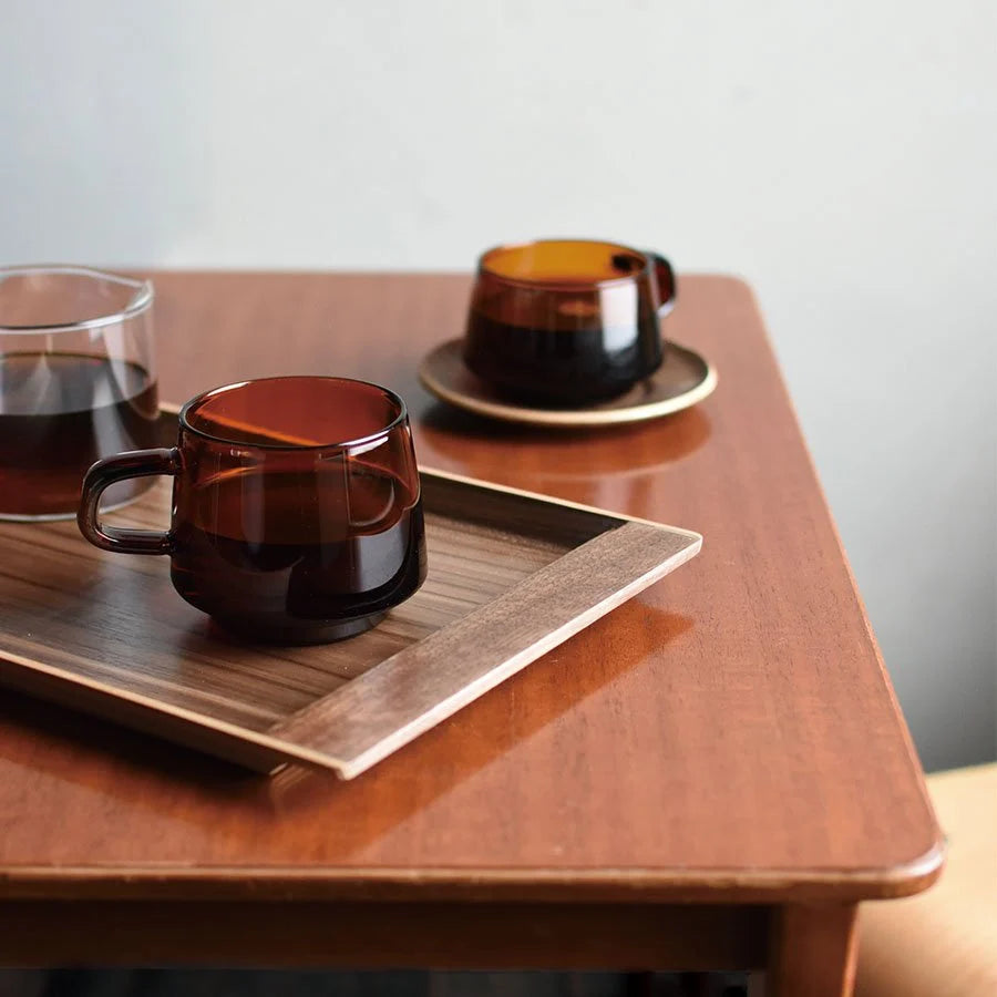 Kinto SEPIA Amber Mug with tray