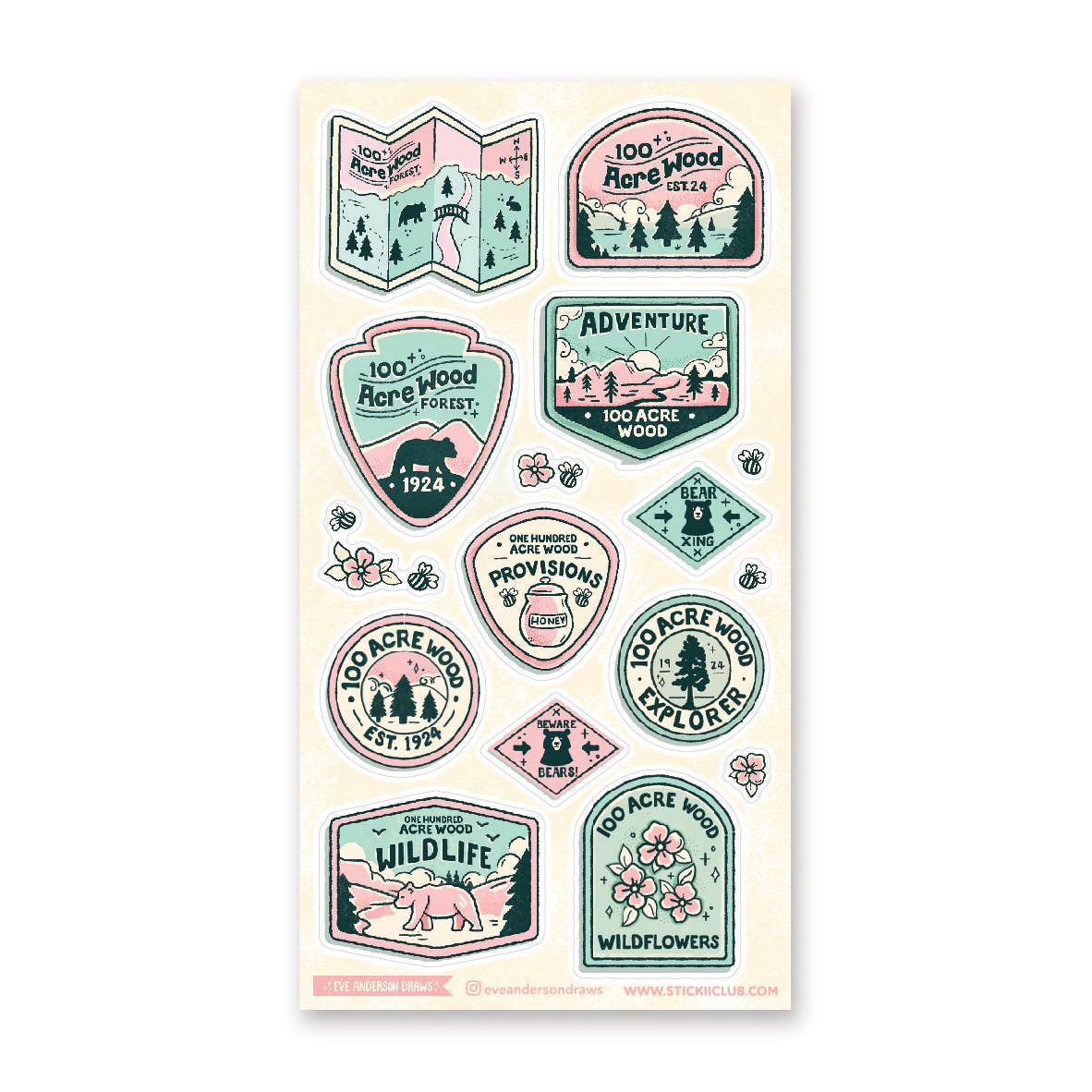 Hundred Acre Wood Sticker Sheet