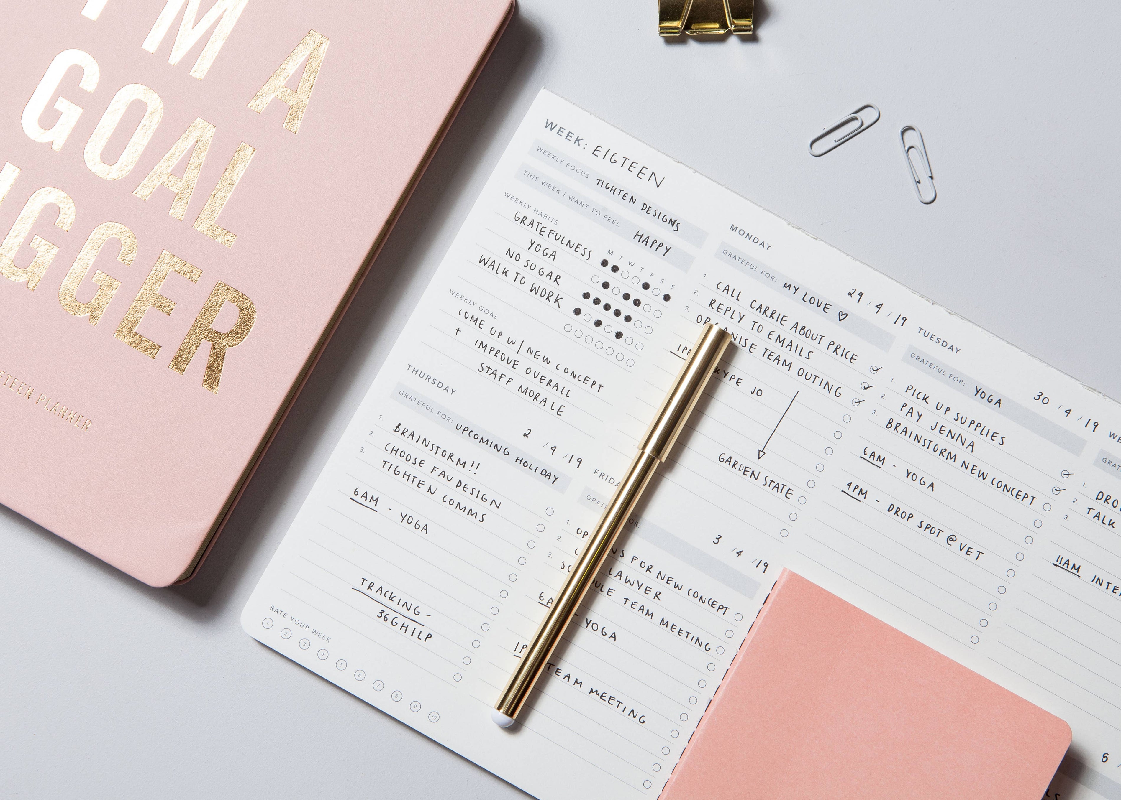 MiGoals Weekly Productivity Pad