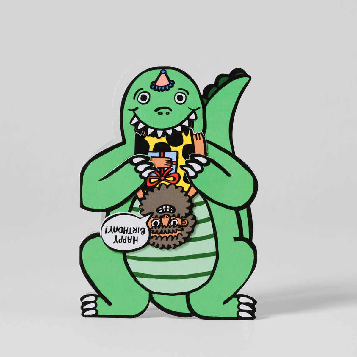 Dinosaur With Mini Card Kid's Greeting Card