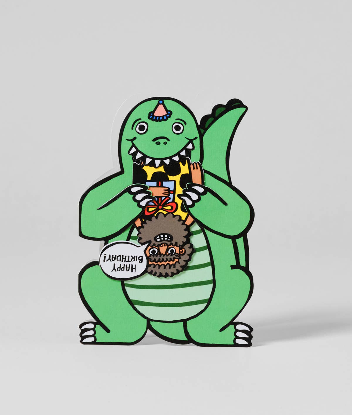 Dinosaur With Mini Card Kid's Greeting Card