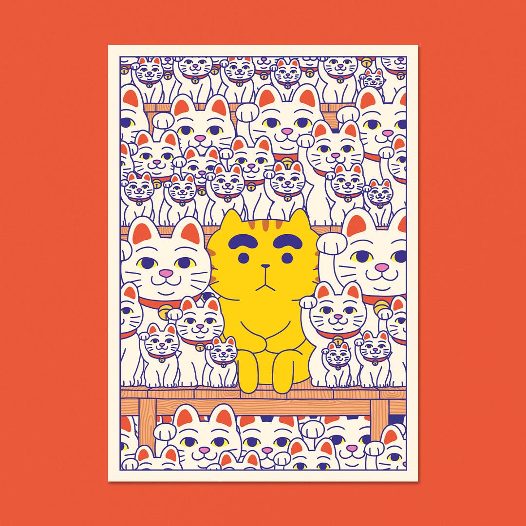 Maneki-neko Postcard