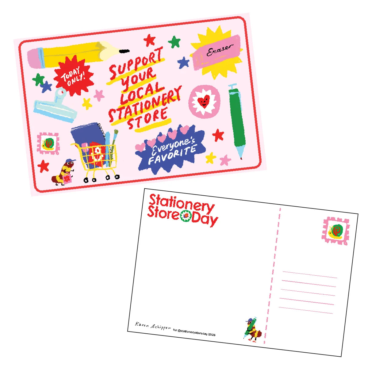 Stationery Store Day Postcards