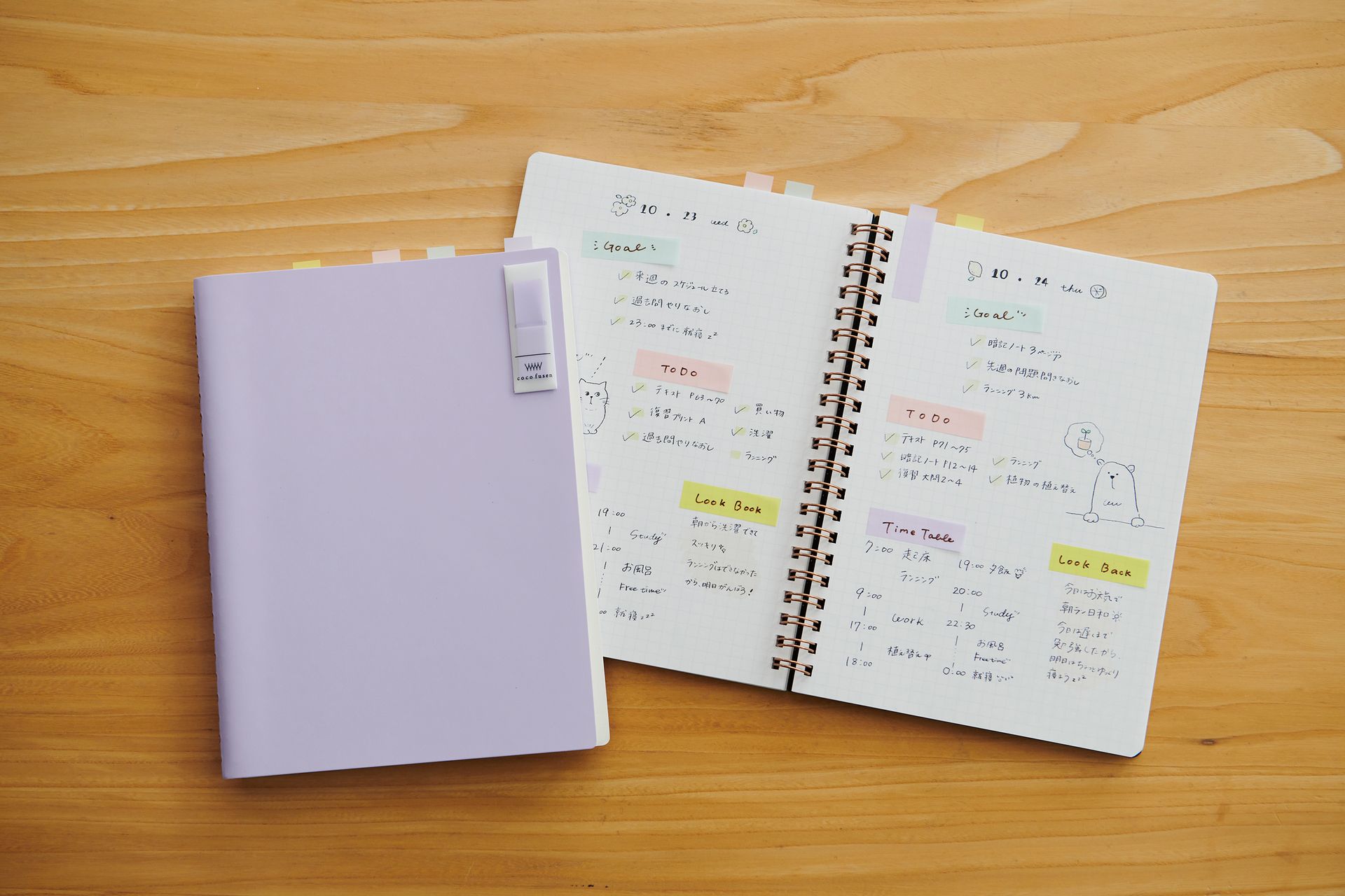 Coco Fusen Thin Sticky Note Bookmarks 4 Strips