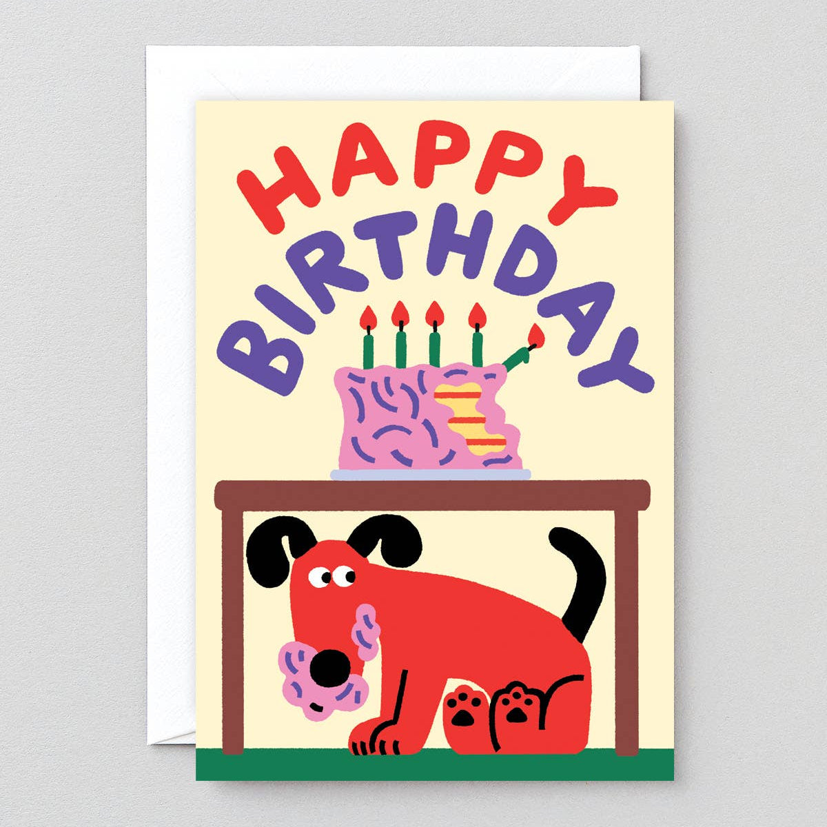 Happy Birthday Dog Ate The Cake' Greetings Card