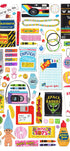 Collection of retro-themed products and items on a white background