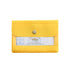 A bright yellow file folder with a clear plastic window on the front showing a white insert card, set against a plain white background.