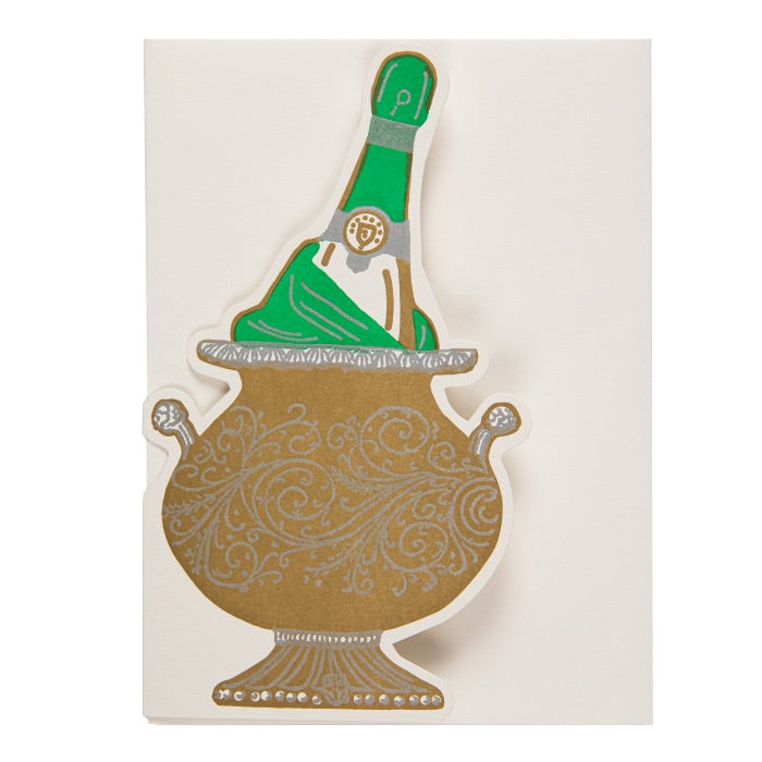 Champagne Cut-Out Letterpress Card