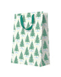Gift bag with Christmas tree pattern on a white background