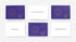 Set of cards with purple and white design on a white background