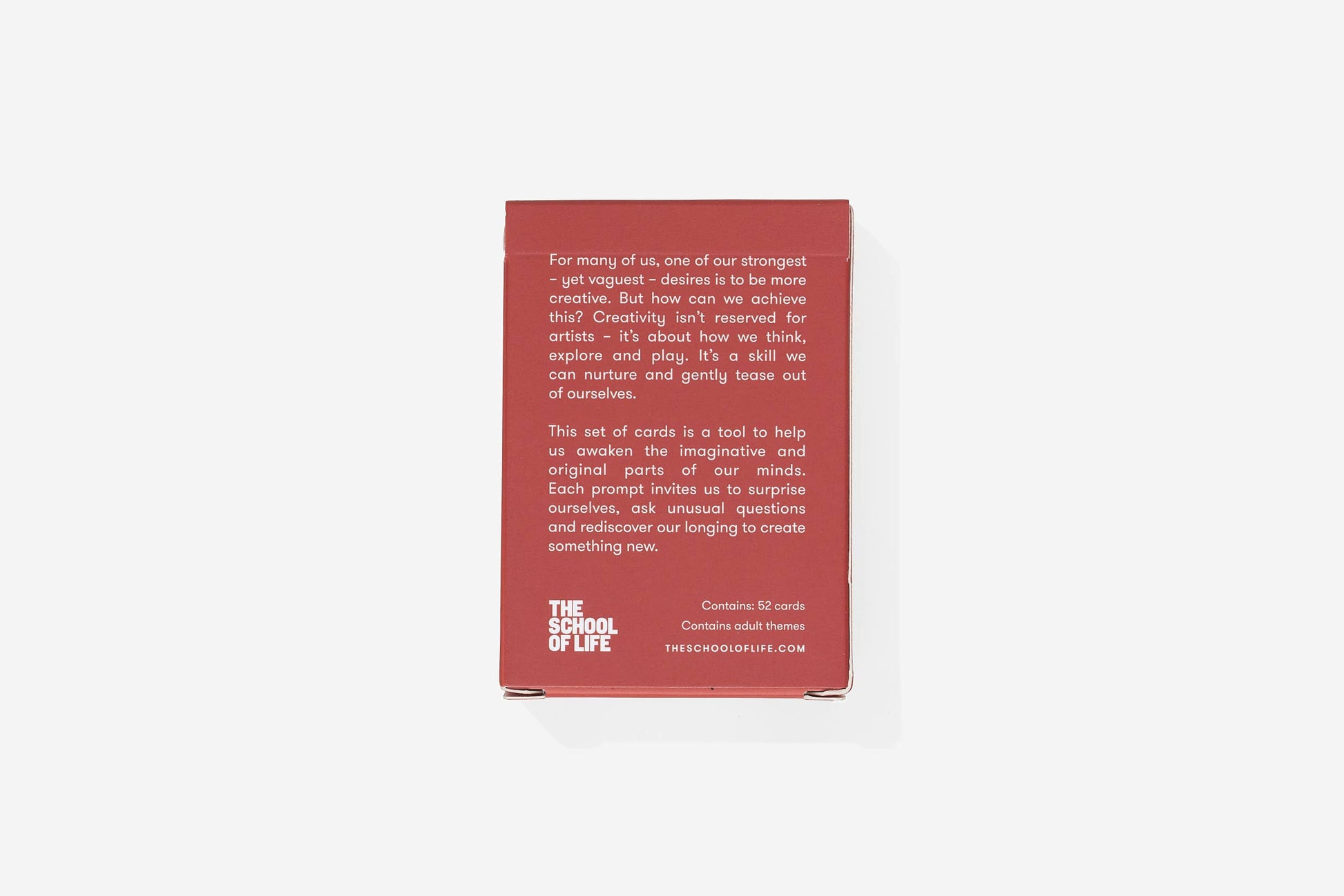 Red card with text on a white background