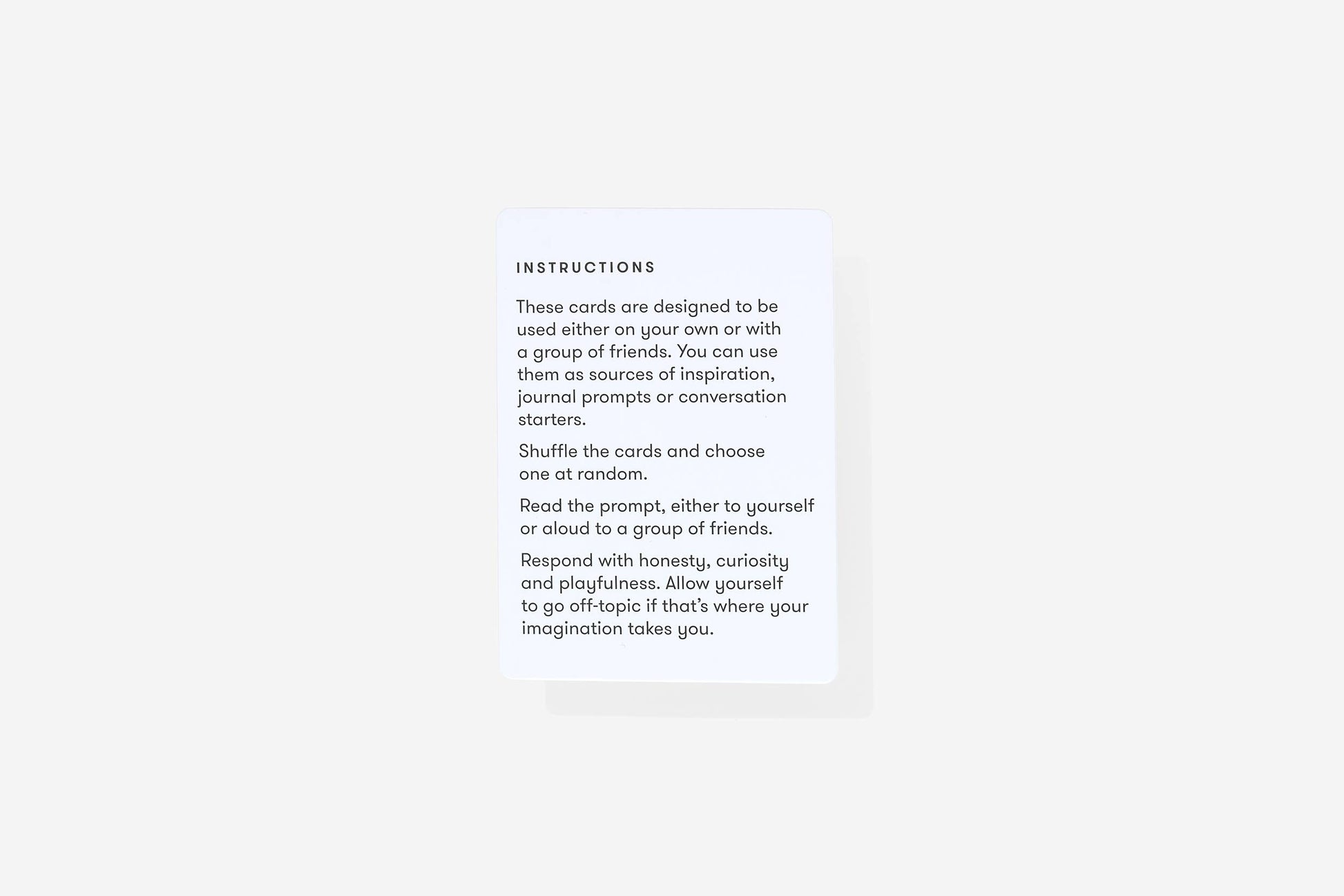 Instructions for using cards on a white background