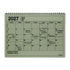 Green notebook calendar for 2027 on a white background