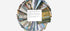 Circular arrangement of postcards with various images on a white background
