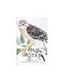 Notebook with a hawk illustration on a white background