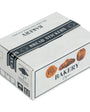 Box of bakery bread stickers with branding on a white background
