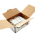 Open cardboard box containing a clear plastic bag with white labels, branded 'The Standard'.