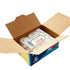 Open cardboard box with a plastic-wrapped item and 'Welcome to Japan' sign.