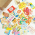 Collection of colorful product packaging mockups on a white surface