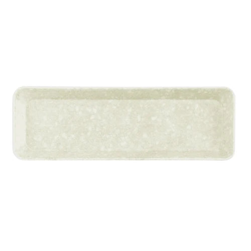 Rectangular ceramic tray with textured surface on a white background