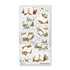 Sheet of decorative stickers with open books and flowers on a white background