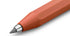 Red pencil with a silver cap on a white background