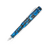 A Kaweco Art Sport fountain pen with a blue and black marbled pattern, featuring a silver clip and nib, shown on a plain white background.