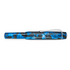 A horizontal pen with a blue and black marbled pattern, featuring a clear plastic clip and white script branding that reads Kaweco Art Sport 