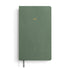 Green notebook with '2027' printed on it against a white background