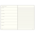 An off-white weekly planner insert page for January 2027, featuring a left column with daily headers from Monday to Sunday and a right column with lined writing space, shown on a plain white background.