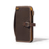 Brown pouch with a buckle on a white background