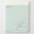 A mint green 2027 monthly art book or notebook with Japanese text at the top and a minimalist line drawing of a hand writing '2027' at the bottom right. The top cover has a cream-colored horizontal band, and the cover is photographed against a clean white background.