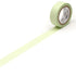 Roll of pastel leaf green tape on a white background