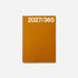 A minimalist orange notebook or planner cover with the white text '2027/365' printed at the top, shown against a clean light gray background.