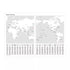 World time chart with world map on a white background