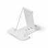 White metal phone stand on a white background