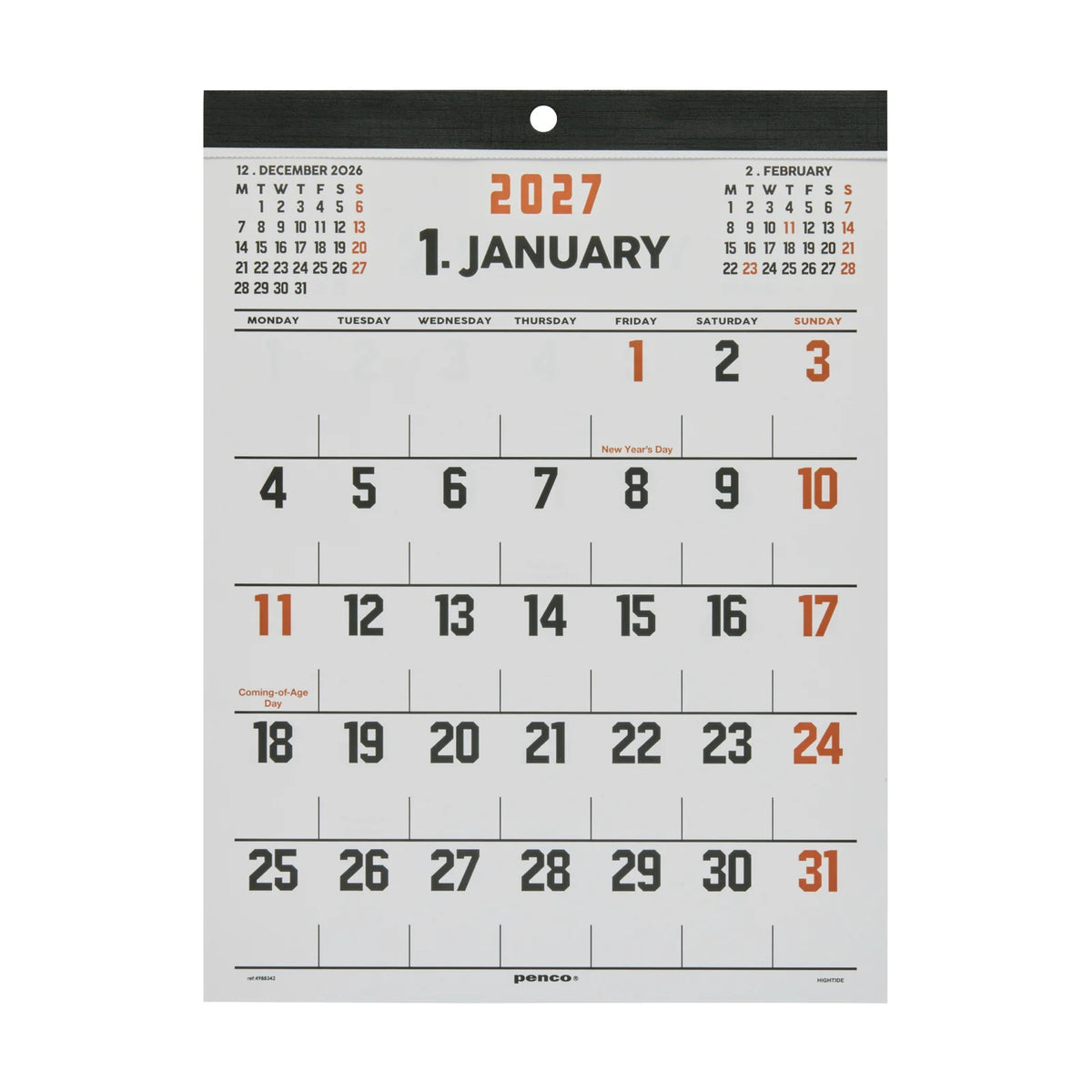Penco Old School Wall Calendar 2027 A4