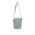 Pewter crossbody bag on a white background