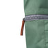 close up of zip frost coloured backpack on a white background