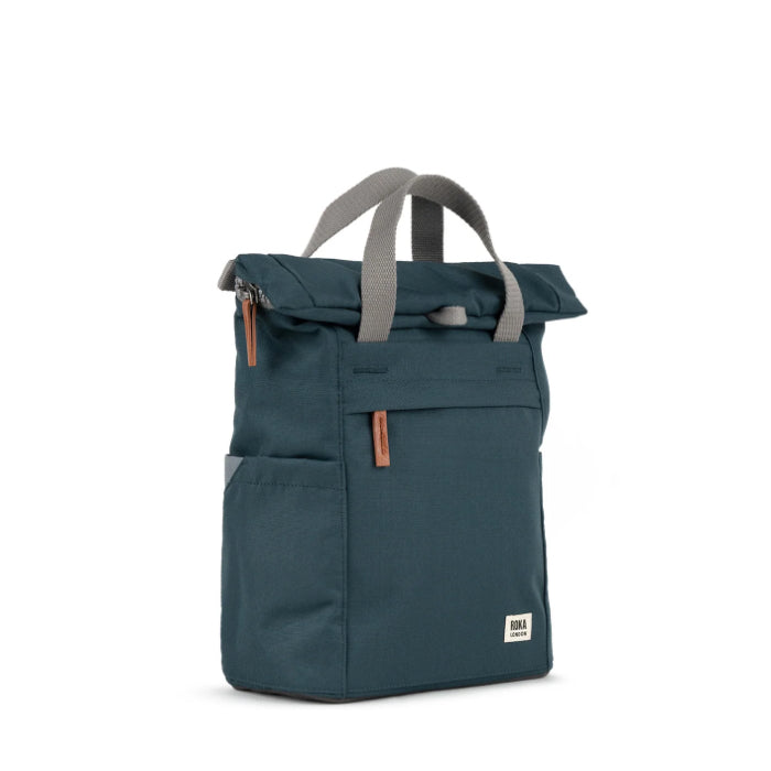 dark grey coloured backpack on a white background