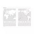 World map with time zones on a white background
