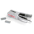 Metal staple gun with staples on a white background