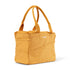 Yellow tote bag with a visible brand logo on a white background