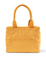Yellow tote bag with handles on a white background