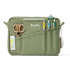 Green pouch with various tools and a visible brand logo on a white background