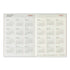 Two-page spread of a travel notebook calendar for 2026 and 2027 on a white background.