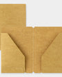 Two brown paper folders on a white background