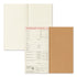 A travel organizer set featuring an off-white envelope, a brown kraft paper pocket, and a cream-colored departure card with pink headers.