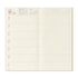 An open planner page with a cream-colored grid layout, featuring a small monthly calendar at the top left for March 2027 and daily time slots from Monday to Sunday on the left side.