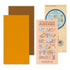 Traveler's notebook set with a bright orange cover, a brown notebook partially visible behind it, and a peach-colored sticker sheet labeled 'Traveler's notebook 2027 Guide' showing illustrated travel-themed stickers.